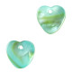 Shell charm round 8mm Heart 9-11mm Neo mint green